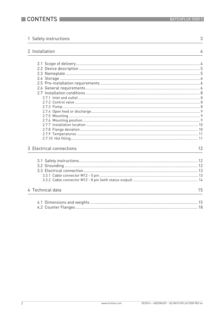 KROHNE BATCHFLUX 5500 C Quickstart EN User Manual | Page 2 / 20