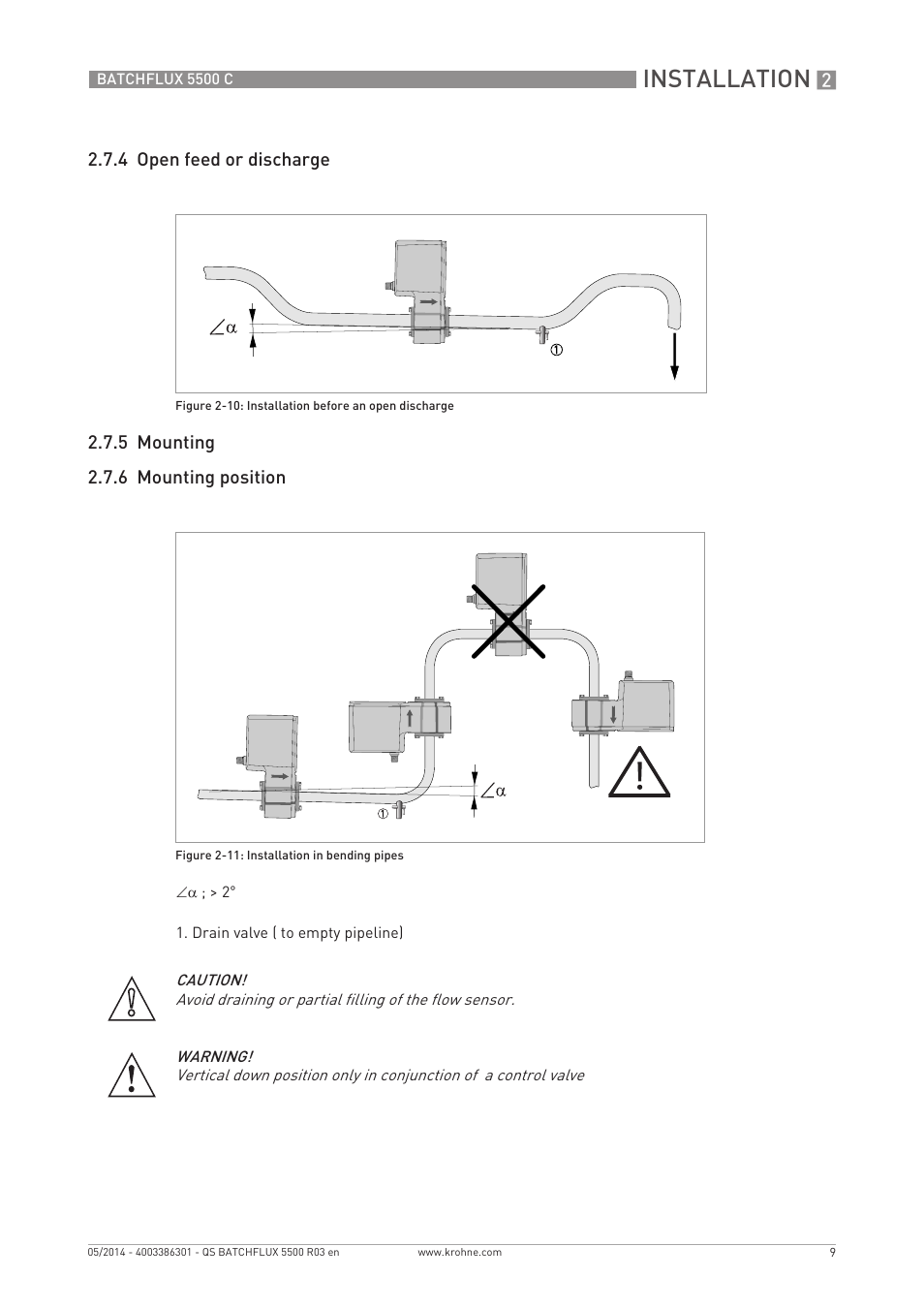 Installation | KROHNE BATCHFLUX 5500 C Quickstart EN User Manual | Page 9 / 20