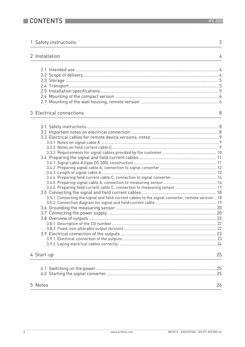 KROHNE IFC 050 Converter Quickstart EN User Manual | Page 2 / 28