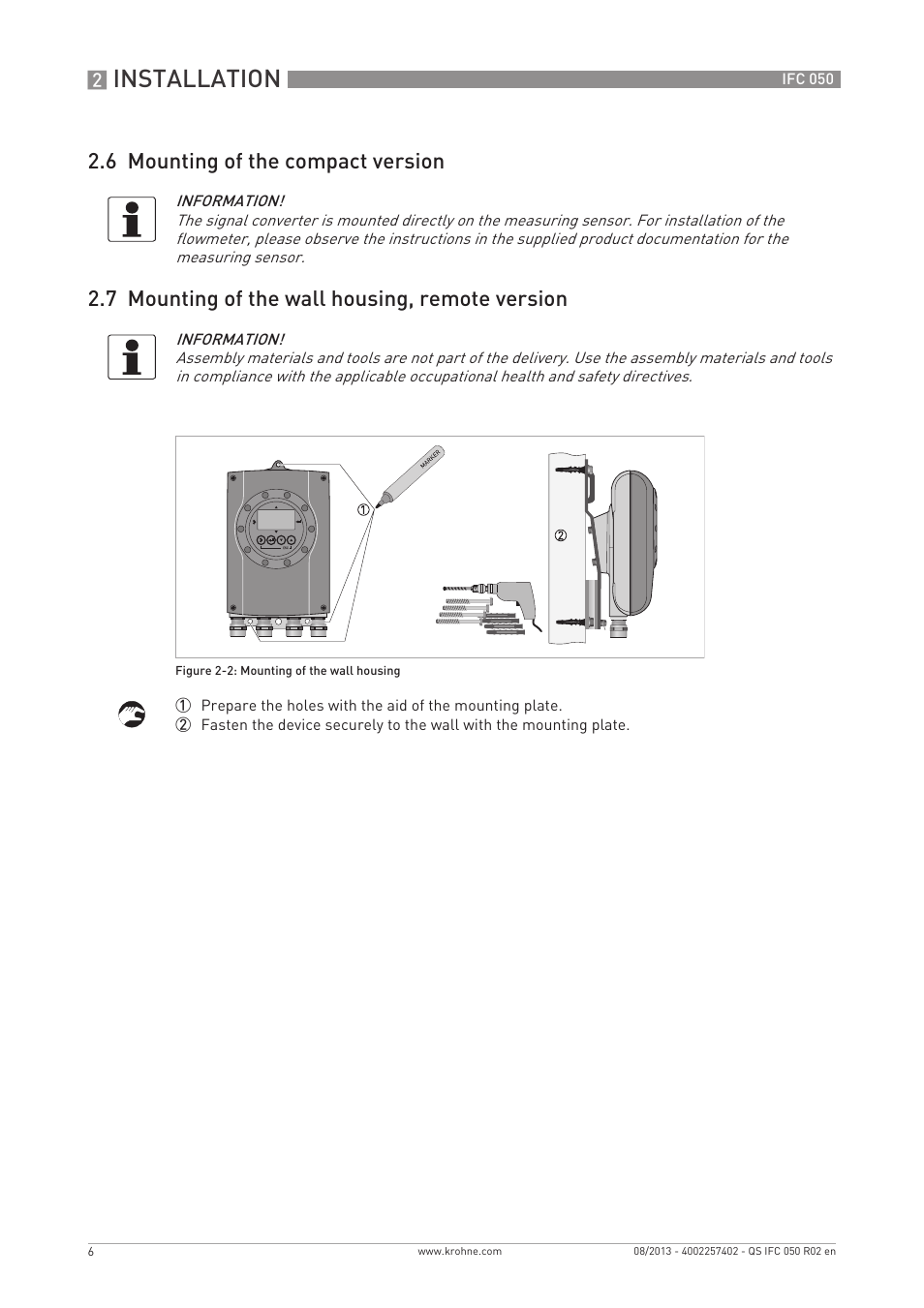 Installation | KROHNE IFC 050 Converter Quickstart EN User Manual | Page 6 / 28