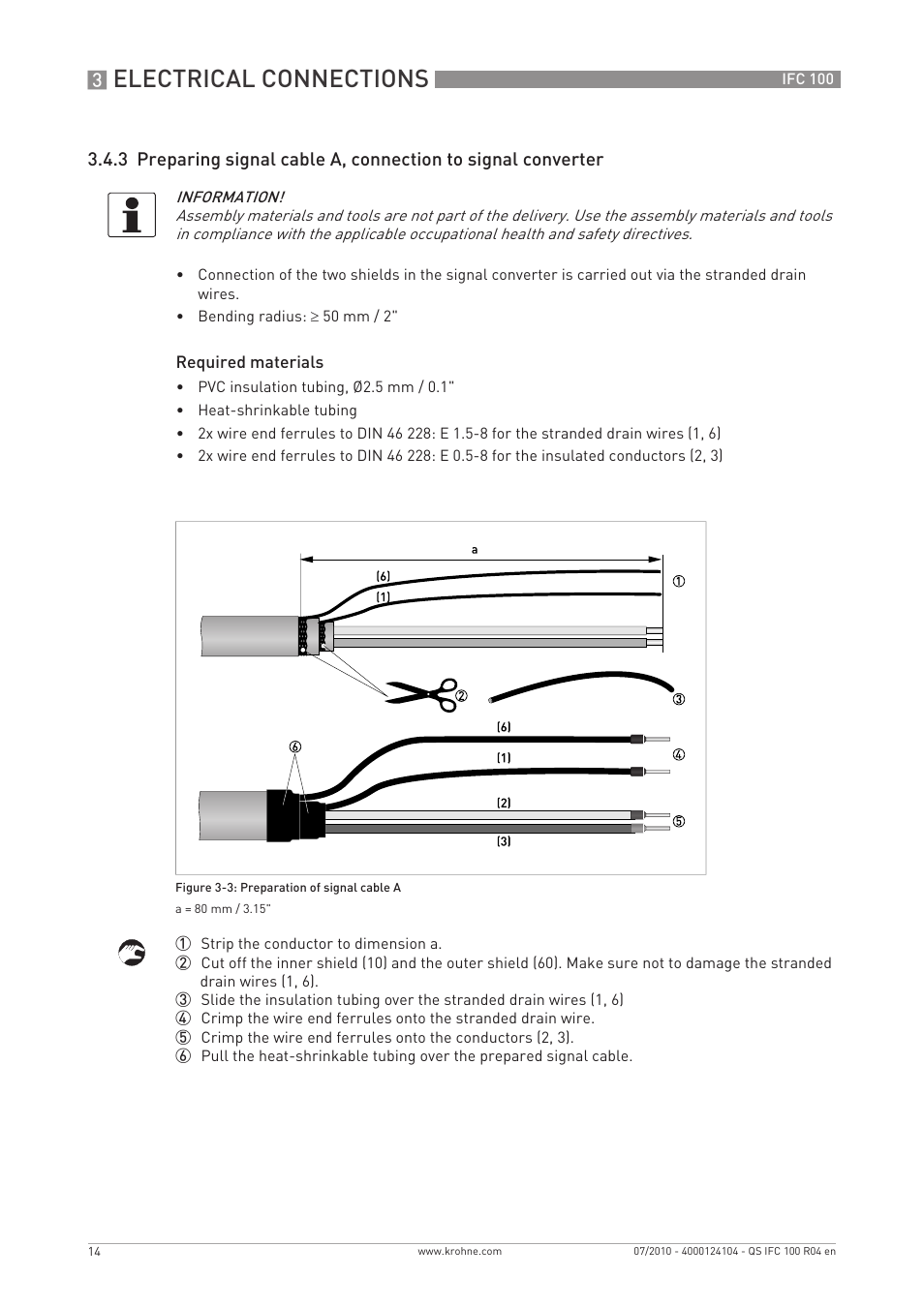 Electrical connections | KROHNE IFC 100 Converter Quickstart EN User Manual | Page 14 / 32