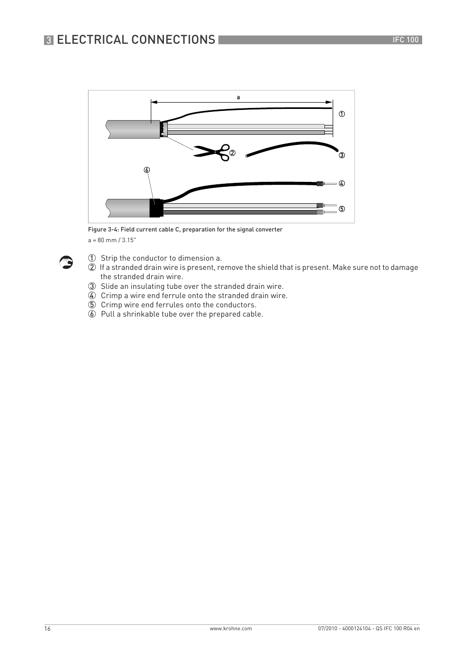 Electrical connections | KROHNE IFC 100 Converter Quickstart EN User Manual | Page 16 / 32