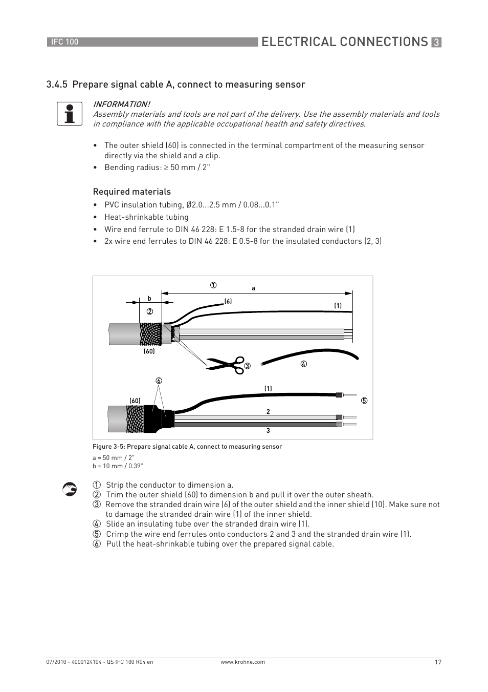 Electrical connections | KROHNE IFC 100 Converter Quickstart EN User Manual | Page 17 / 32