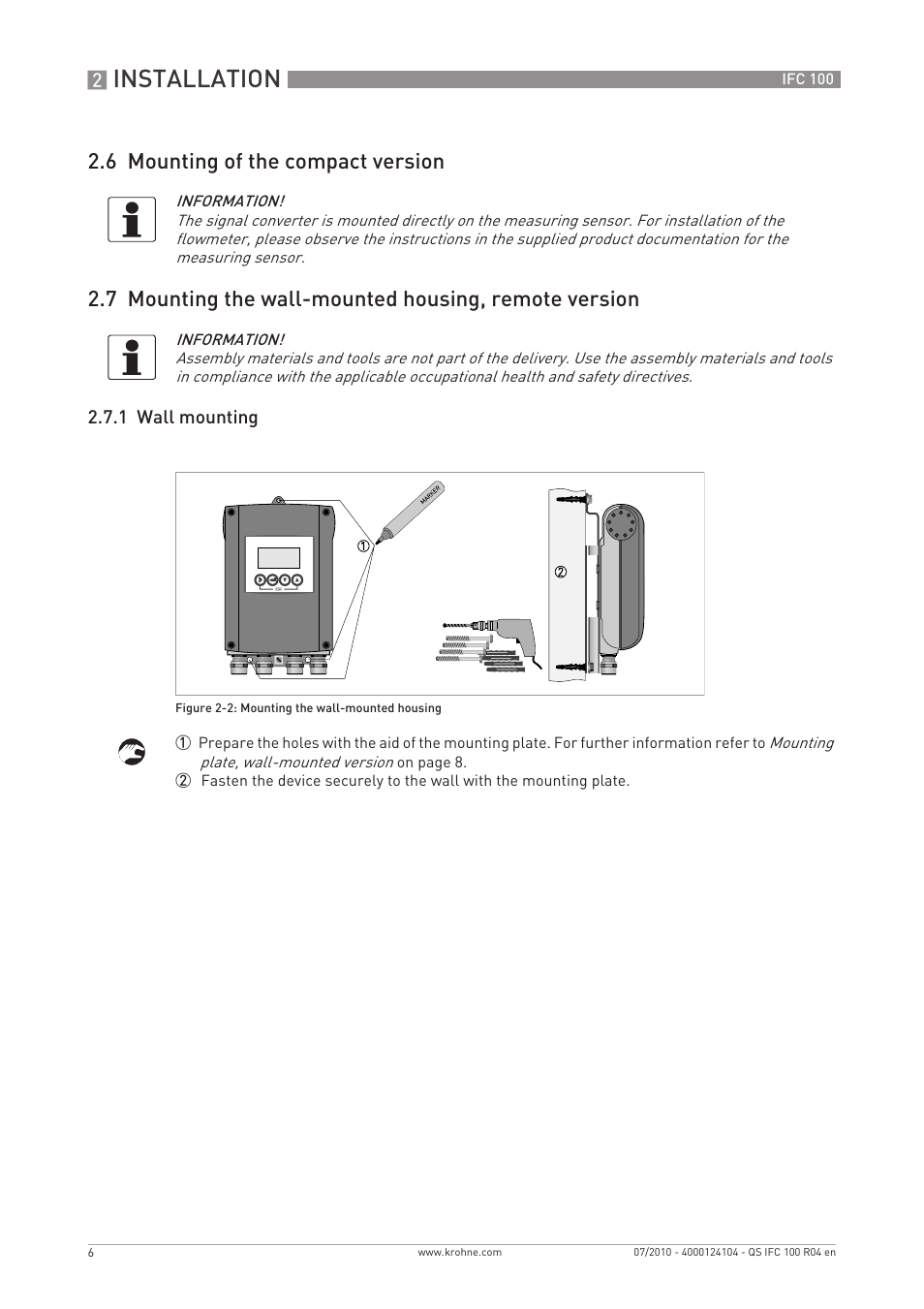 Installation | KROHNE IFC 100 Converter Quickstart EN User Manual | Page 6 / 32