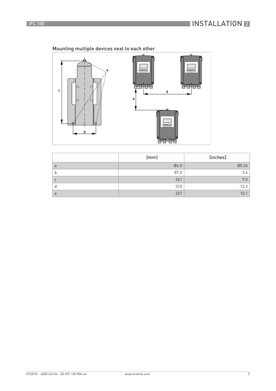 Installation | KROHNE IFC 100 Converter Quickstart EN User Manual | Page 7 / 32