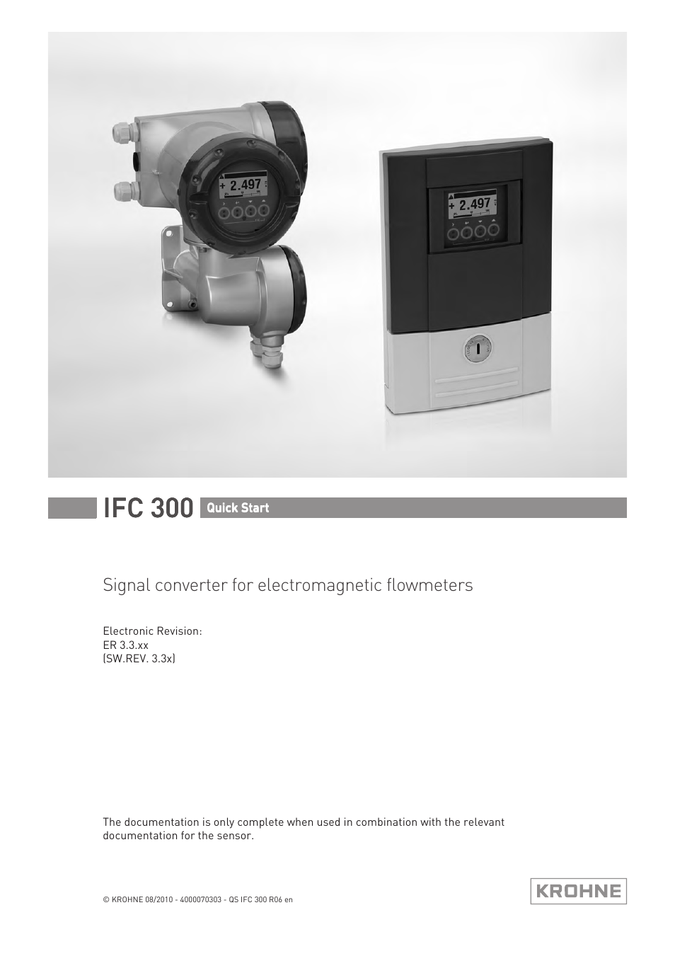 KROHNE IFC 300 Converter Quickstart EN User Manual | 68 pages