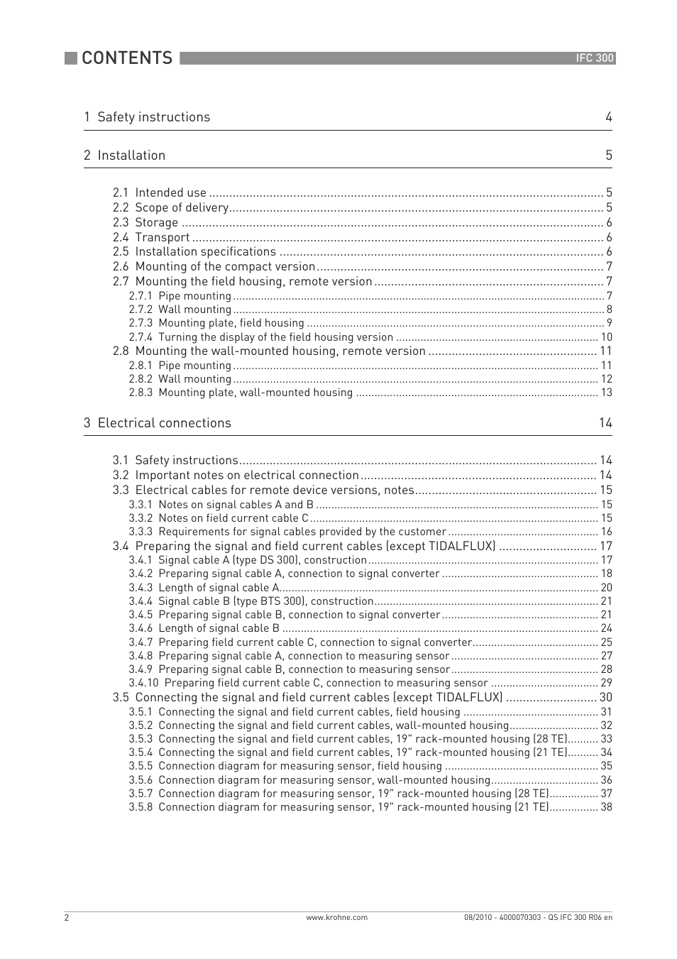 KROHNE IFC 300 Converter Quickstart EN User Manual | Page 2 / 68