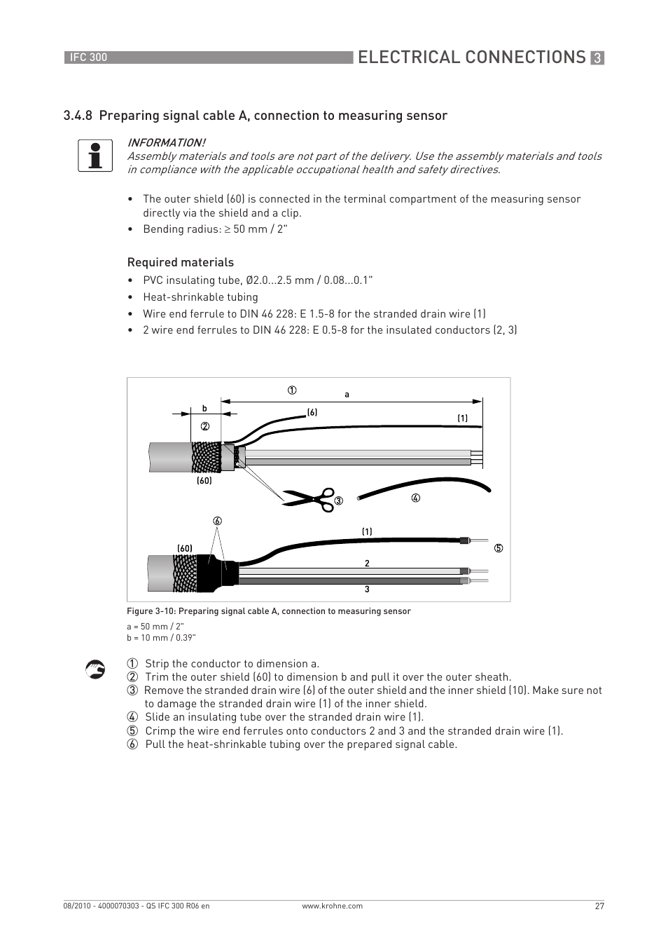 Electrical connections | KROHNE IFC 300 Converter Quickstart EN User Manual | Page 27 / 68