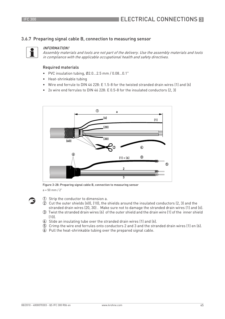 Electrical connections | KROHNE IFC 300 Converter Quickstart EN User Manual | Page 45 / 68