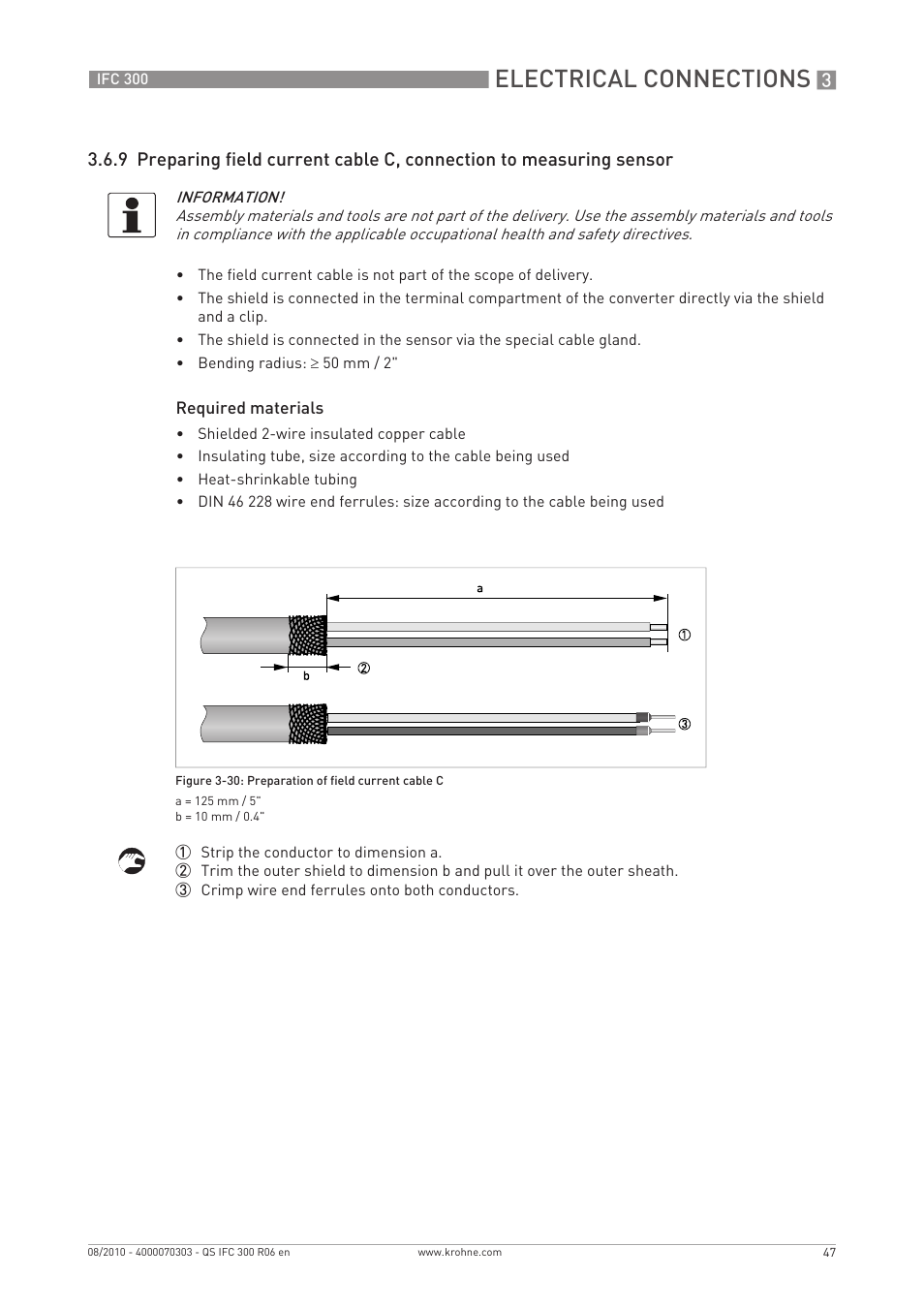 Electrical connections | KROHNE IFC 300 Converter Quickstart EN User Manual | Page 47 / 68