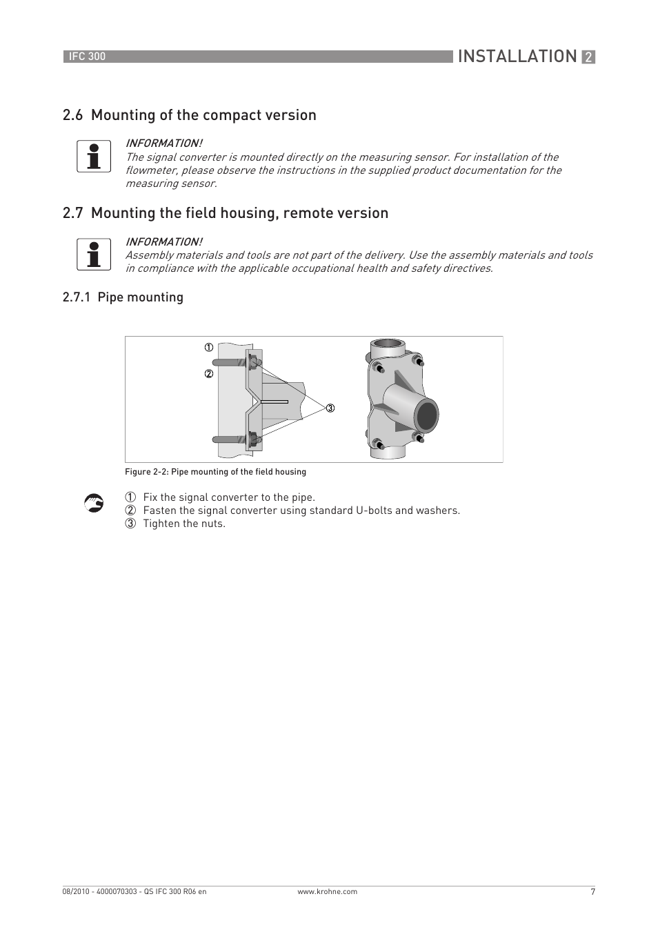 Installation | KROHNE IFC 300 Converter Quickstart EN User Manual | Page 7 / 68