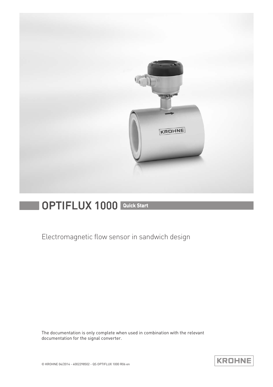 KROHNE OPTIFLUX 1000 Quickstart EN User Manual | 20 pages