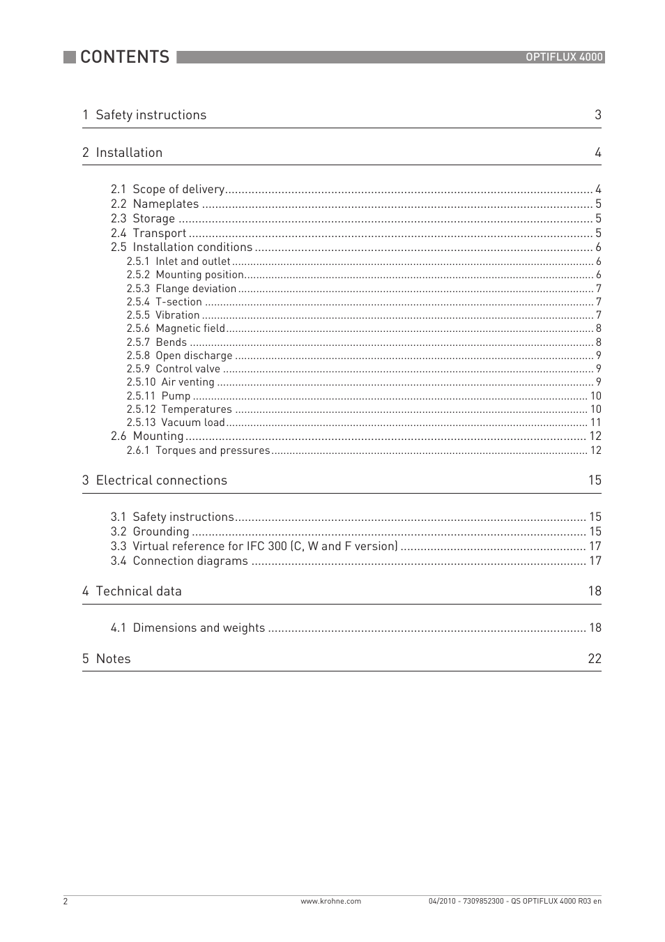 KROHNE OPTIFLUX 4000 Quickstart EN User Manual | Page 2 / 24