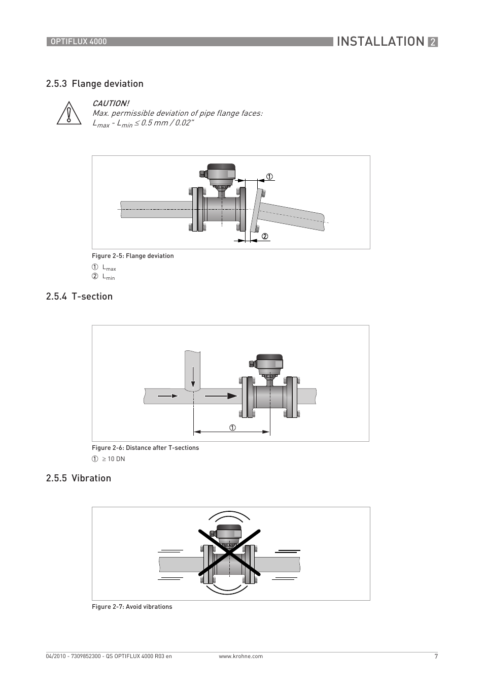 Installation | KROHNE OPTIFLUX 4000 Quickstart EN User Manual | Page 7 / 24