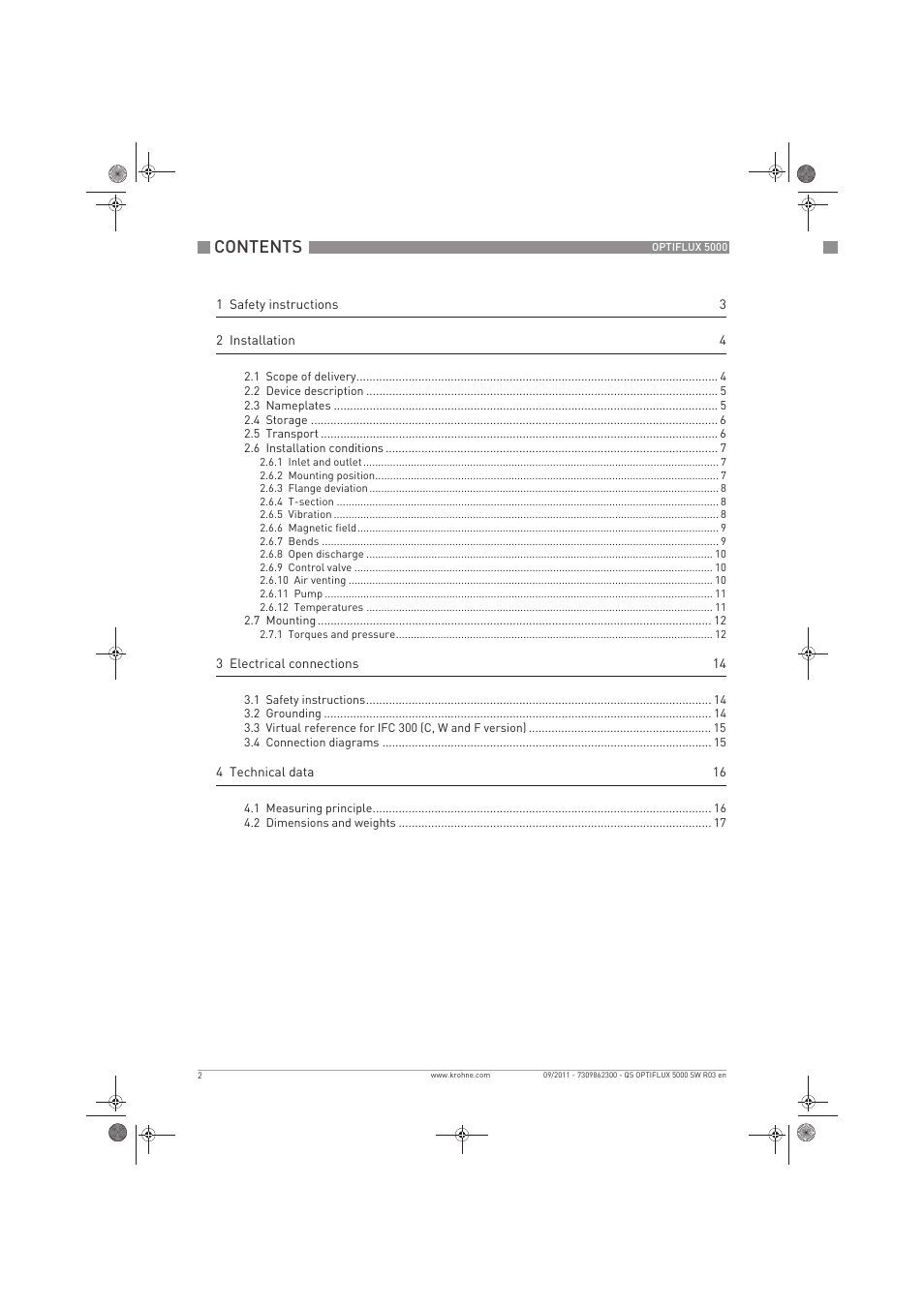 KROHNE OPTIFLUX 5000 Sandwich Quickstart EN User Manual | Page 2 / 20