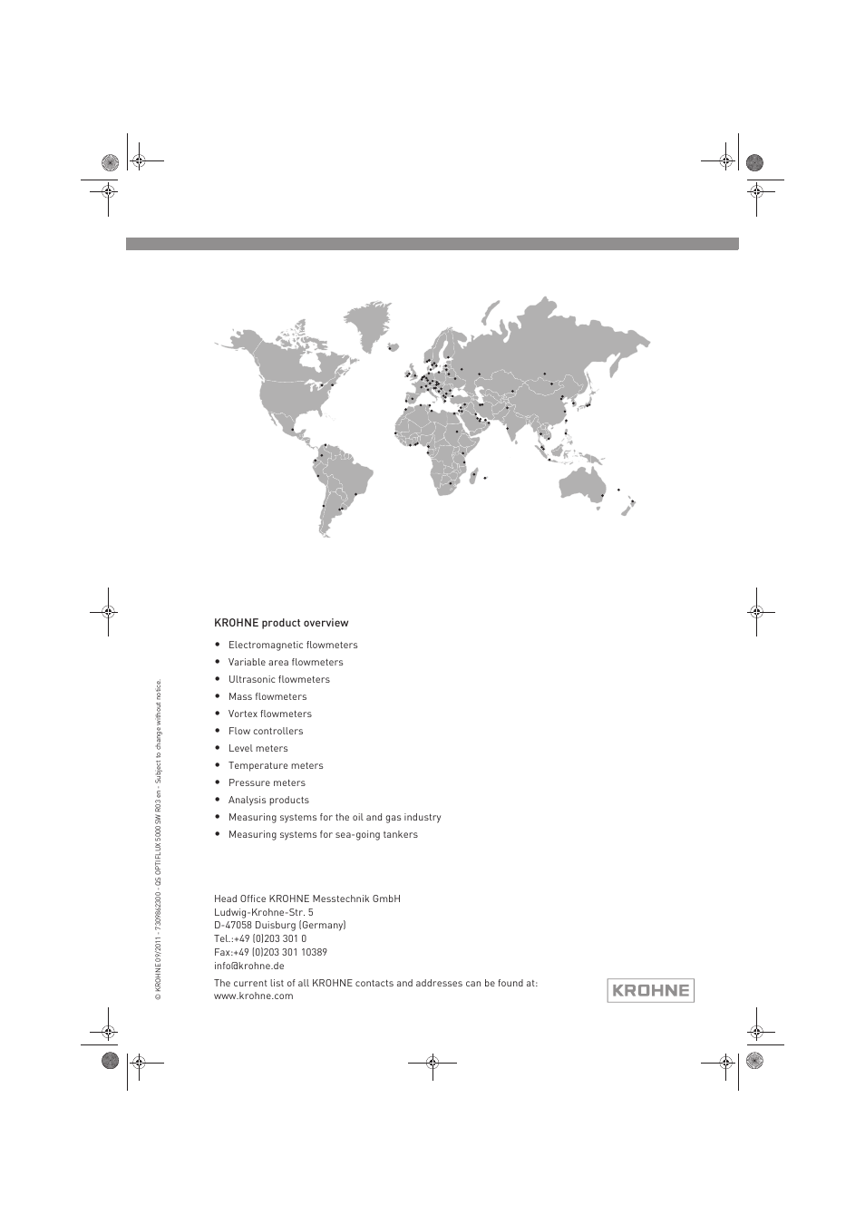 KROHNE OPTIFLUX 5000 Sandwich Quickstart EN User Manual | Page 20 / 20