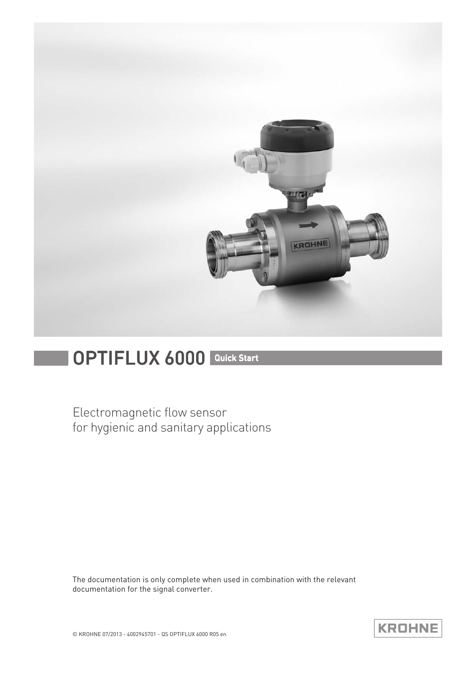 KROHNE OPTIFLUX 6000 Quickstart EN User Manual | 28 pages