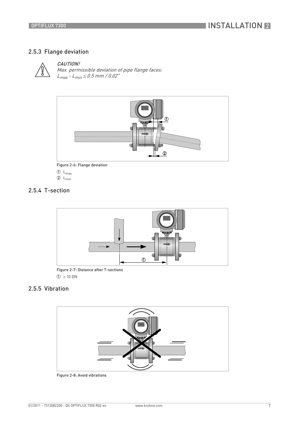 Installation | KROHNE OPTIFLUX 7300 Quickstart EN User Manual | Page 7 / 24