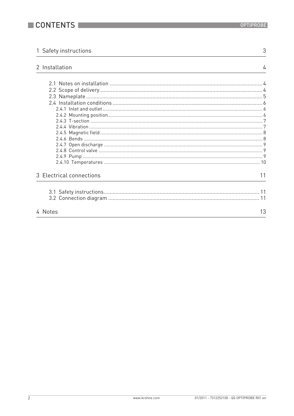 KROHNE OPTIPROBE Quickstart EN User Manual | Page 2 / 16
