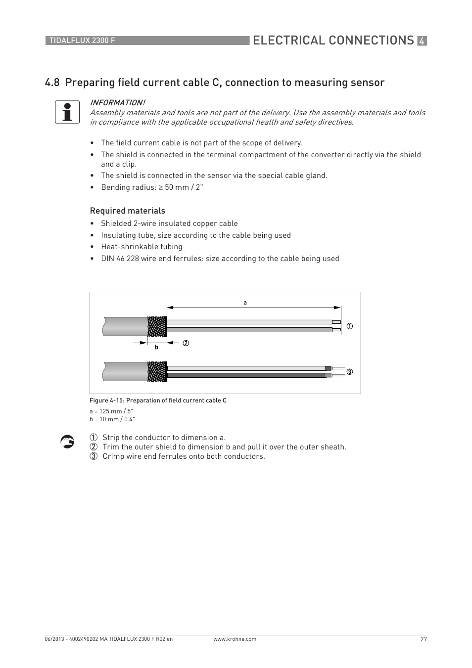 Electrical connections | KROHNE TIDALFLUX 2300 F EN User Manual | Page 27 / 44