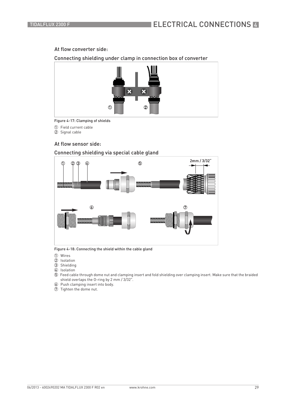 Electrical connections | KROHNE TIDALFLUX 2300 F EN User Manual | Page 29 / 44