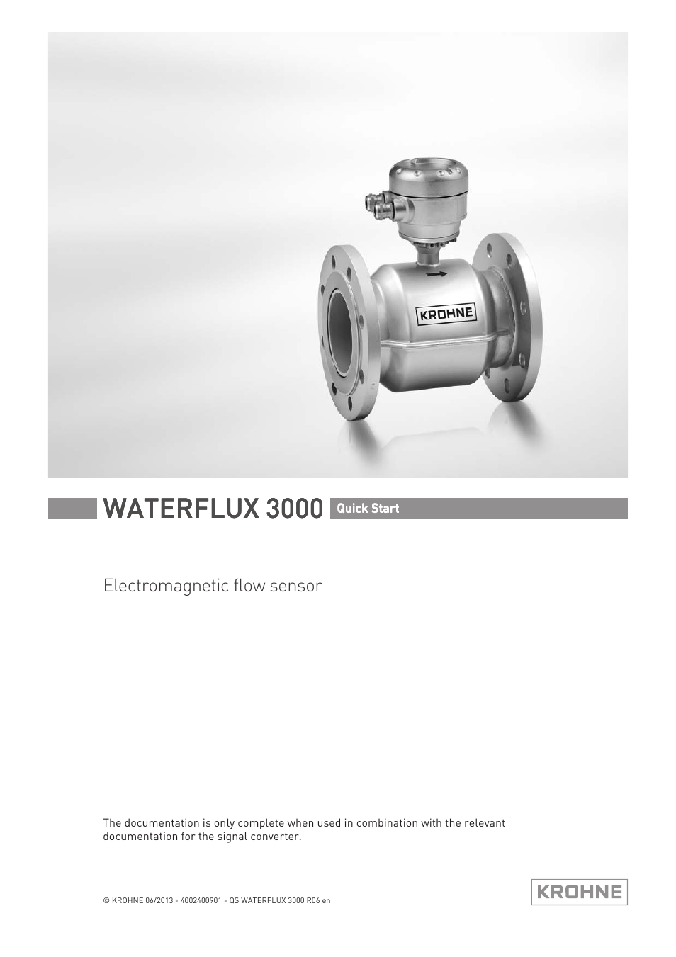 KROHNE WATERFLUX 3000 Quickstart EN User Manual | 24 pages