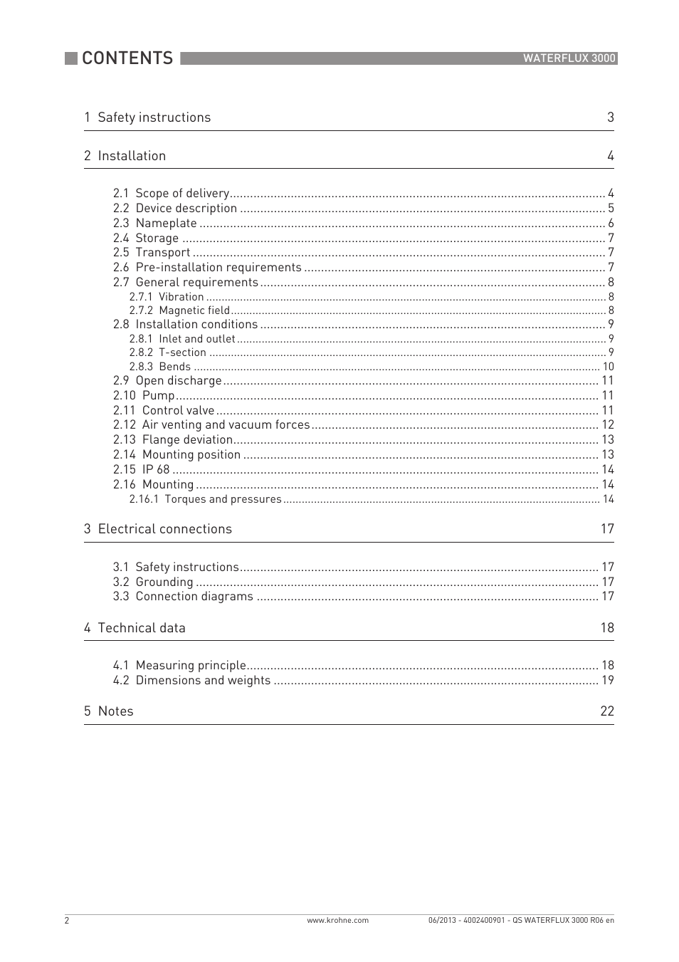 KROHNE WATERFLUX 3000 Quickstart EN User Manual | Page 2 / 24