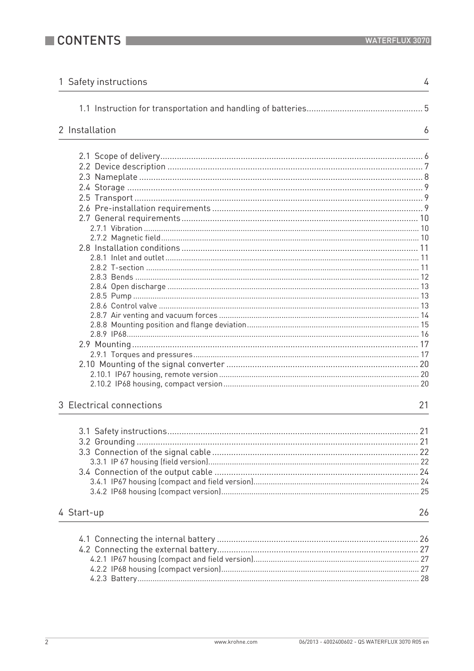 KROHNE WATERFLUX 3070 Quickstart EN User Manual | Page 2 / 32