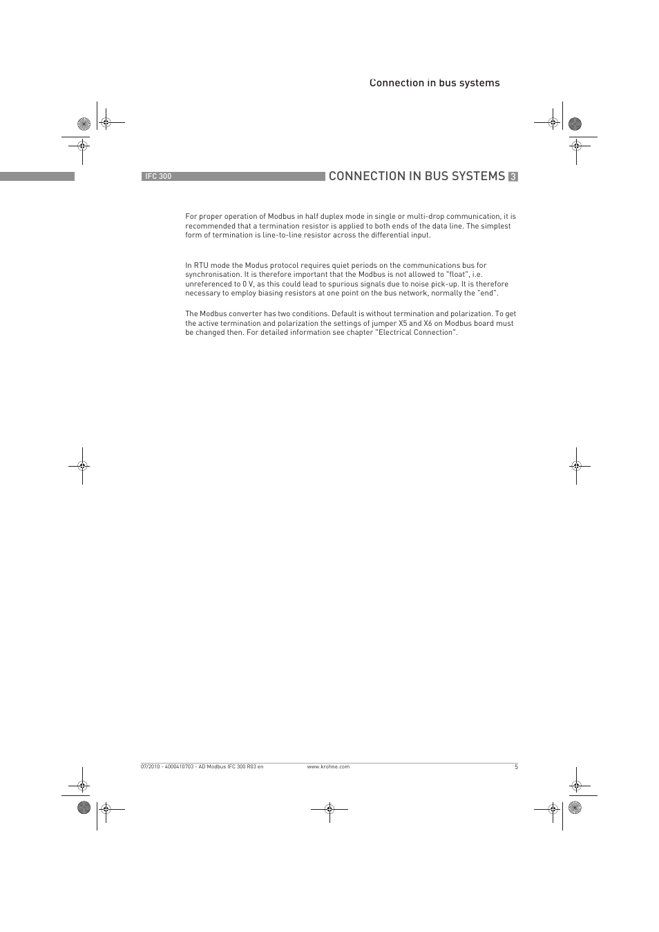 Connection in bus systems | KROHNE IFC 300 Converter Modbus EN User Manual | Page 5 / 24