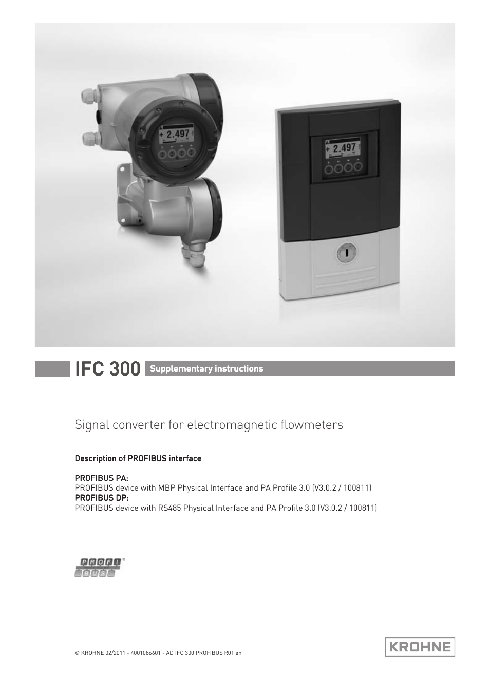 KROHNE FC 300 Converter PROFIBUS PA-DP User Manual | 40 pages