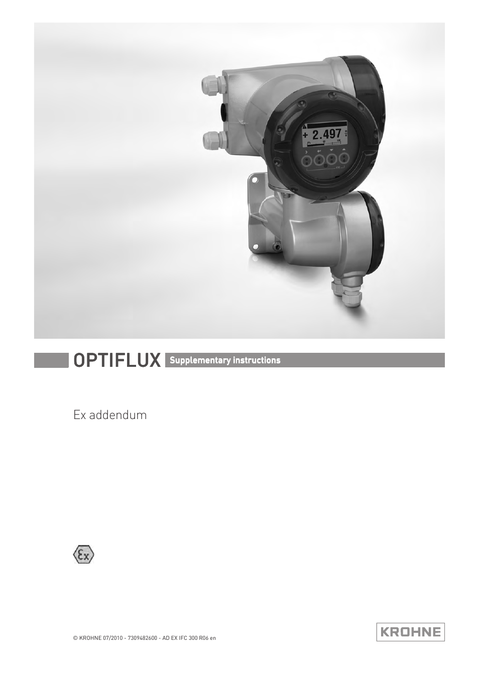 KROHNE OPTIFLUX 2000-4000-5000-6000-7300-IFC 300 Ex EN User Manual | 40 pages