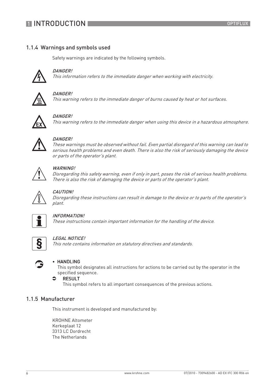 Introduction | KROHNE OPTIFLUX 2000-4000-5000-6000-7300-IFC 300 Ex EN User Manual | Page 6 / 40