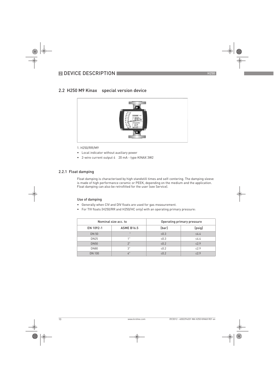 Device description | KROHNE H250 M9 ES EN User Manual | Page 10 / 36