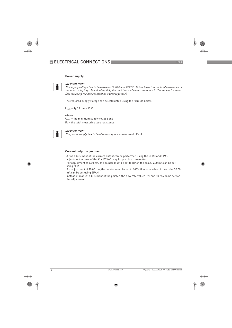 Electrical connections | KROHNE H250 M9 ES EN User Manual | Page 18 / 36