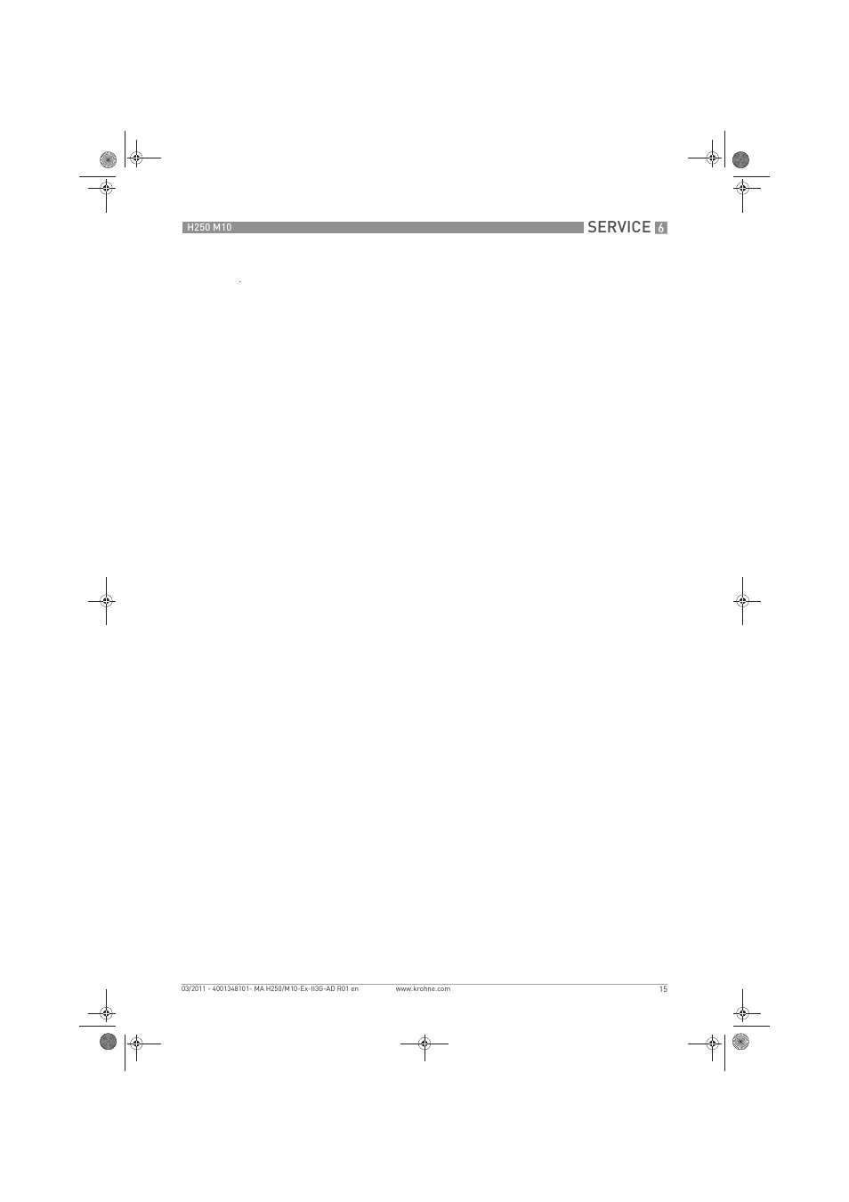 Service | KROHNE H250 M10 ATEX II3D Ex t EN User Manual | Page 15 / 16