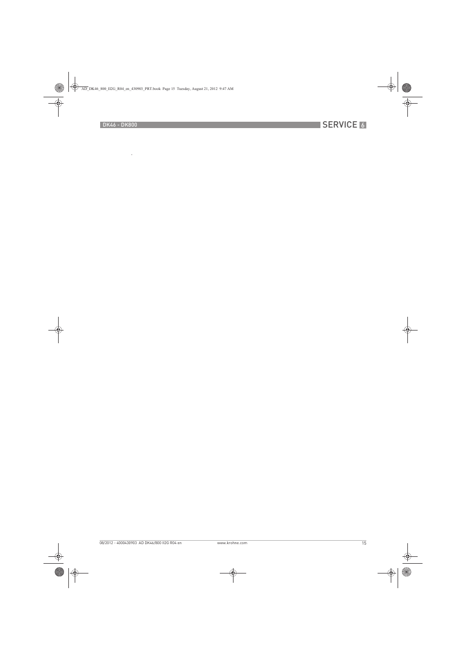 Service | KROHNE DK 46-47-48-800 ATEX II2G Ex i EN User Manual | Page 15 / 16