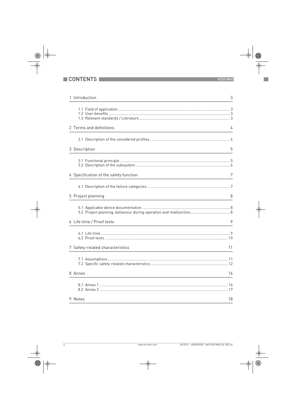 KROHNE H250 M40 Safety V2 EN User Manual | Page 2 / 20