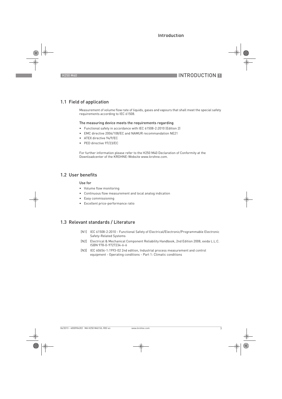 Introduction | KROHNE H250 M40 Safety V2 EN User Manual | Page 3 / 20