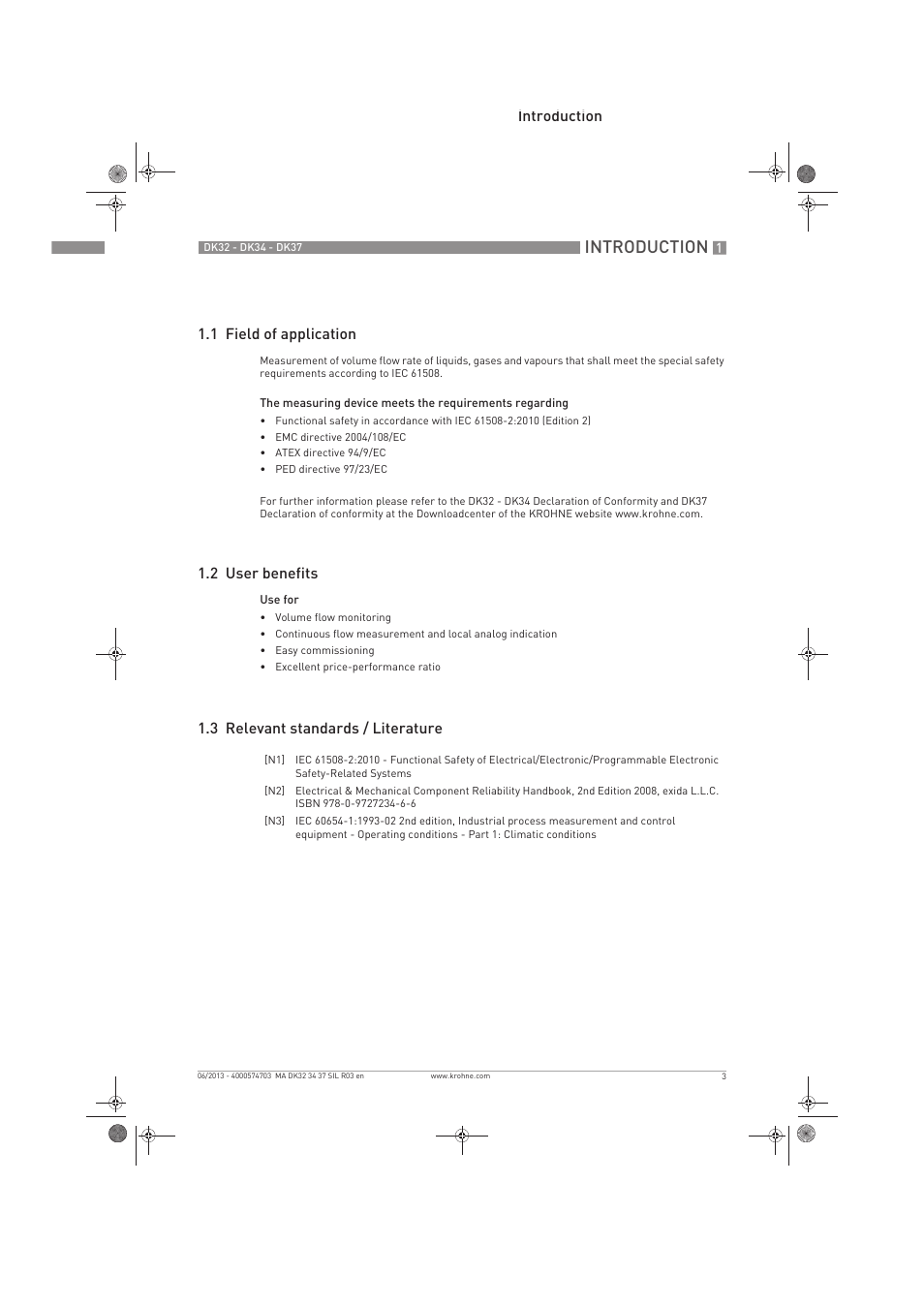 Introduction | KROHNE DK 32-DK 34-DK 37 Safety V2 EN User Manual | Page 3 / 20