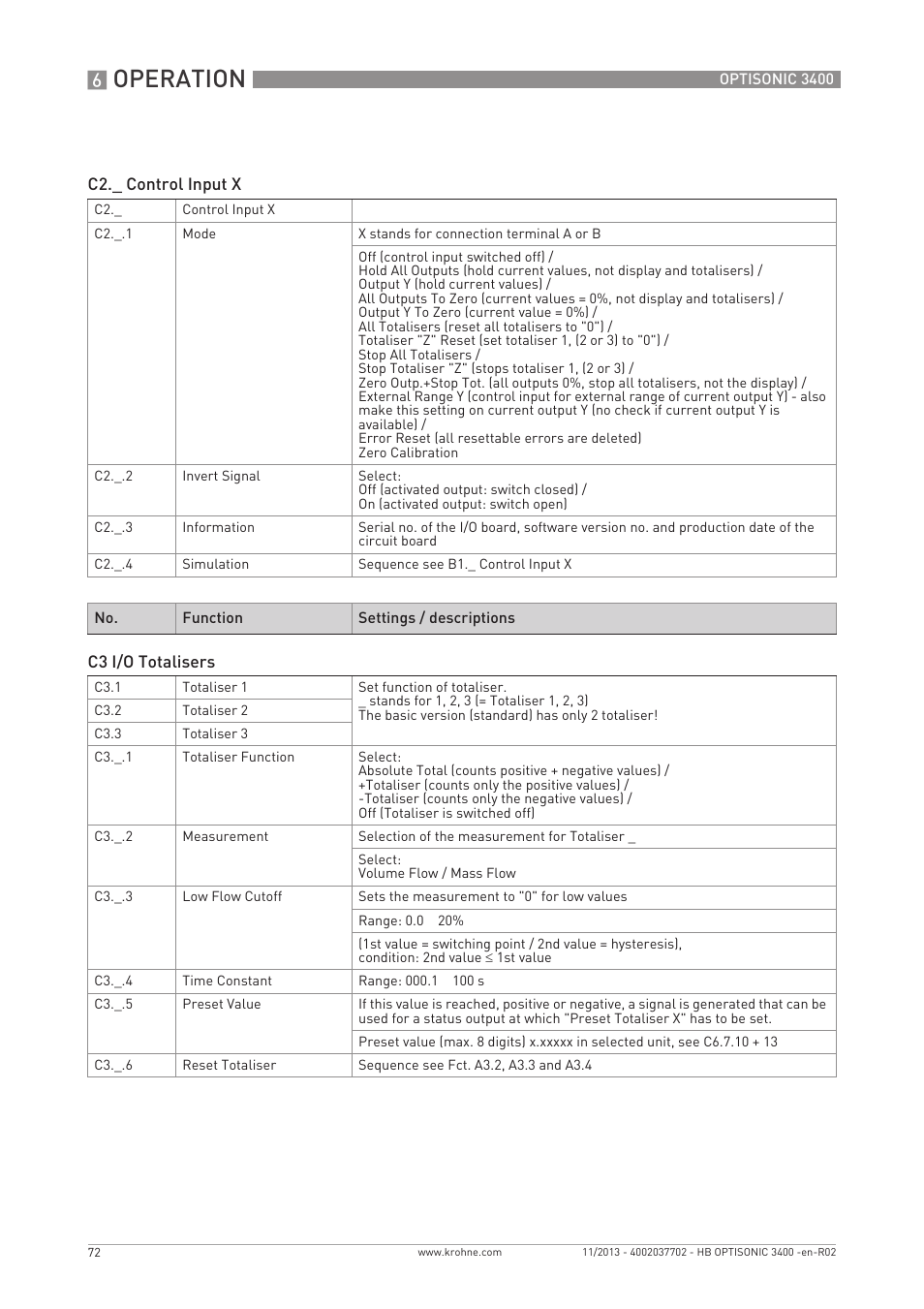 Operation | KROHNE OPTISONIC 3400 EN User Manual | Page 72 / 144