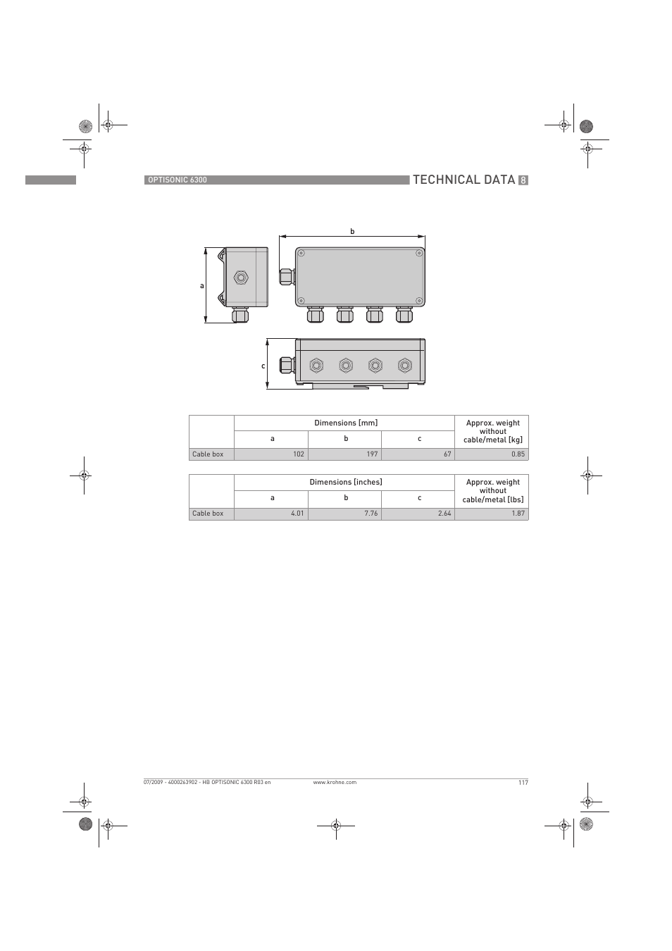 Technical data | KROHNE OPTISONIC 6300 EN User Manual | Page 117 / 120