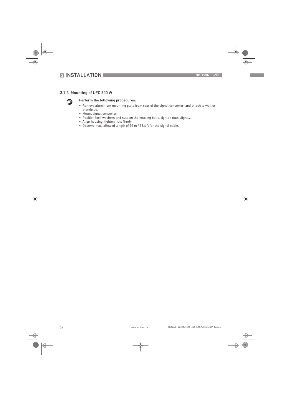 Installation | KROHNE OPTISONIC 6300 EN User Manual | Page 28 / 120