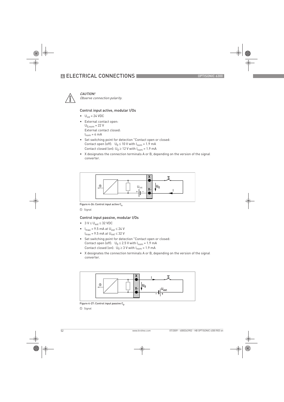 Electrical connections | KROHNE OPTISONIC 6300 EN User Manual | Page 52 / 120