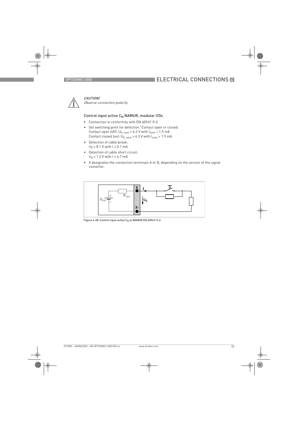 Electrical connections | KROHNE OPTISONIC 6300 EN User Manual | Page 53 / 120