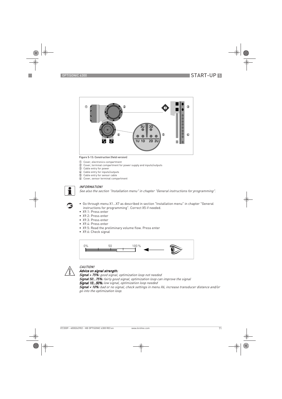 Start-up | KROHNE OPTISONIC 6300 EN User Manual | Page 71 / 120