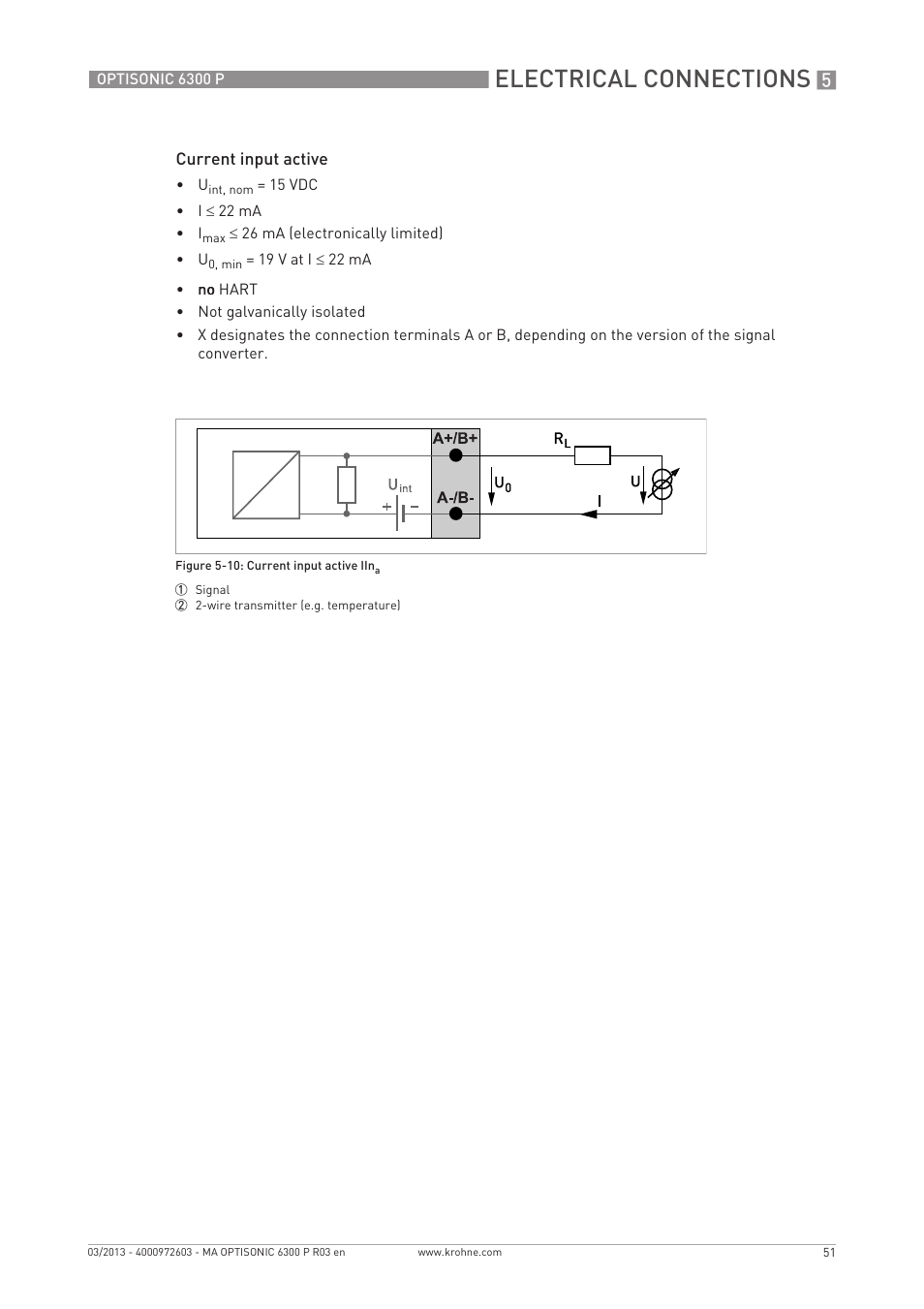 Electrical connections | KROHNE OPTISONIC 6300 P-6400 EN User Manual | Page 51 / 88