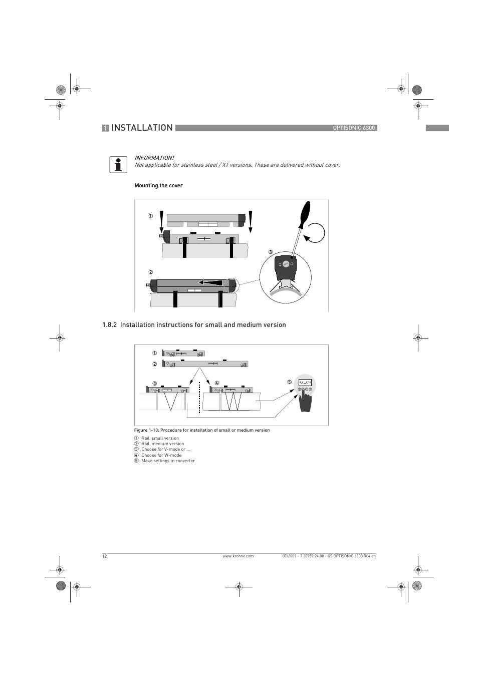 Installation | KROHNE OPTISONIC 6300 Quickstart EN User Manual | Page 12 / 56