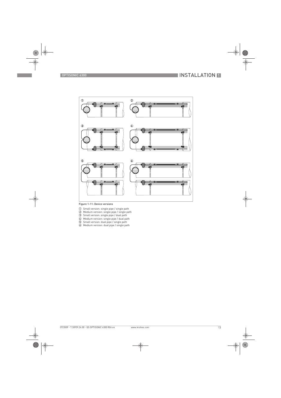 Installation | KROHNE OPTISONIC 6300 Quickstart EN User Manual | Page 13 / 56