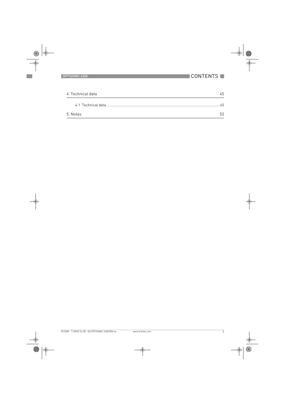 KROHNE OPTISONIC 6300 Quickstart EN User Manual | Page 3 / 56