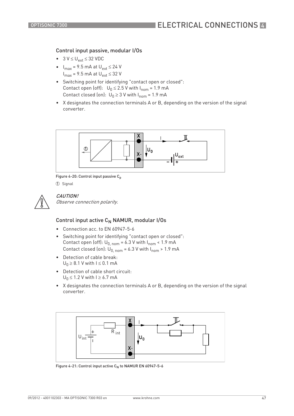 Electrical connections | KROHNE OPTISONIC 7300 EN User Manual | Page 47 / 136